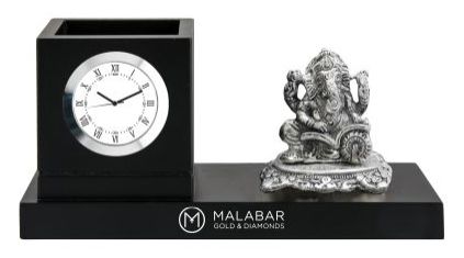 WP-1 Wooden Pen Holder with Clock