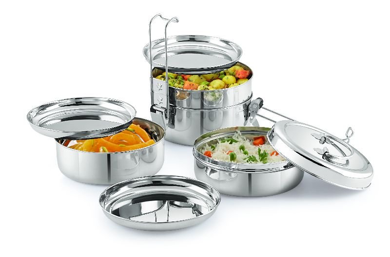 Angel Travelling Tiffin With Plates 11*3*4*5 22g Premium Quality