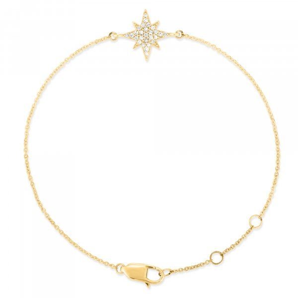 Yellow Gold Star Diamond Bracelet
