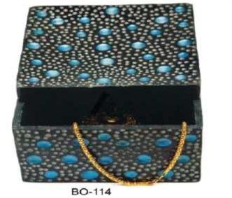 Box-114 Square Shaped Soapstone Jewellery Box