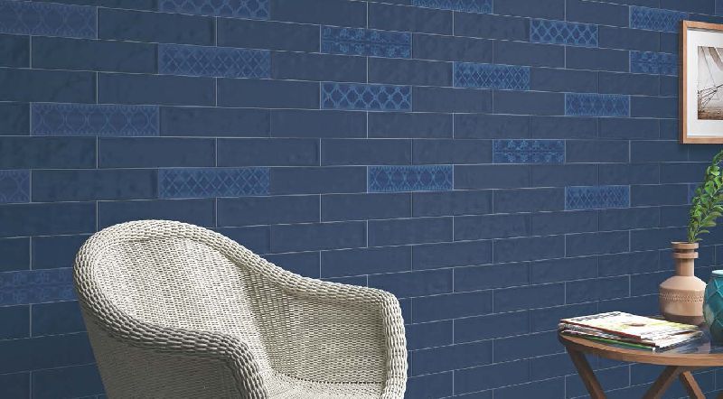 Navy Blue Subway Mosaic Tiles