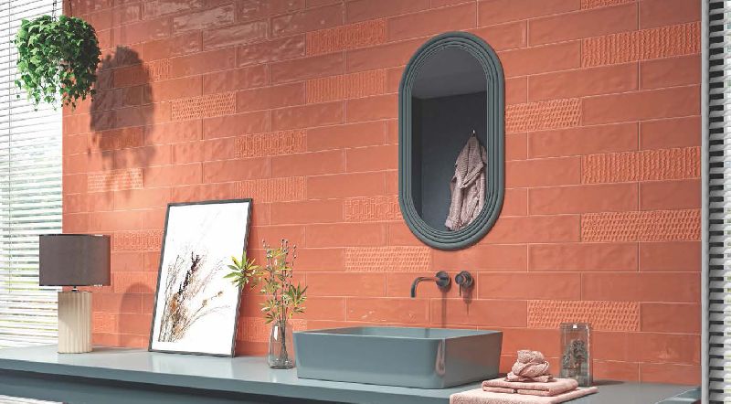 Peach Subway Mosaic Tiles