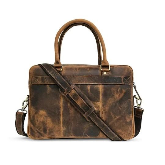 Hunter Brown Leather Messenger Bag