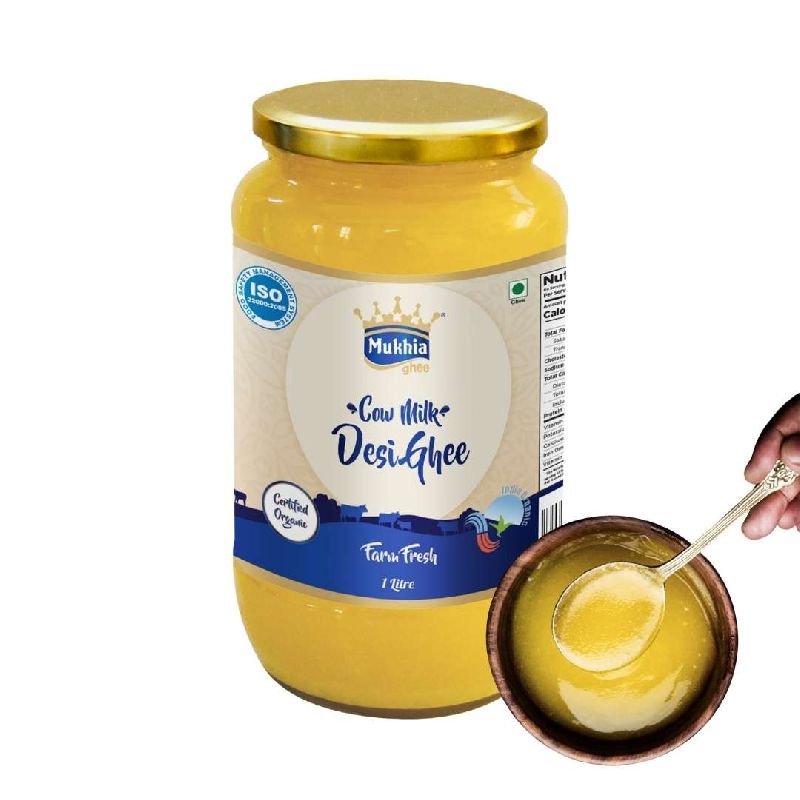 1 Ltr Mukhia Organic A2 Cow Ghee