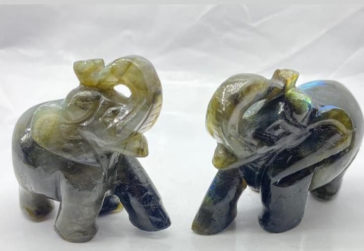 Labradorite Elephant Statue