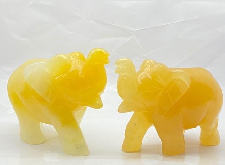 Yellow Citrine Elephant Statue
