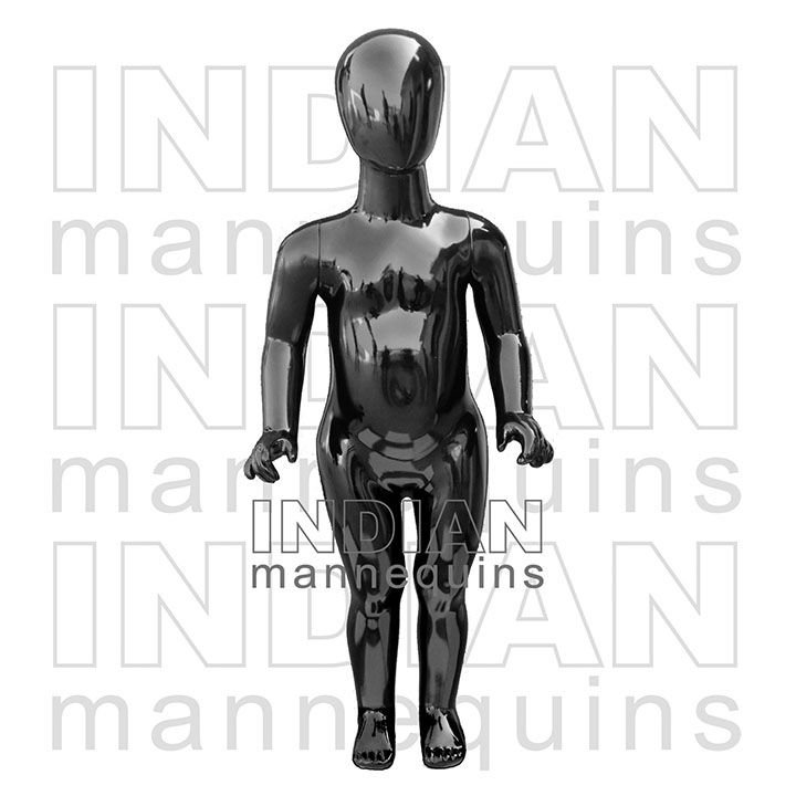 Kids Mannequins Black Glossy 3 Feet Oval