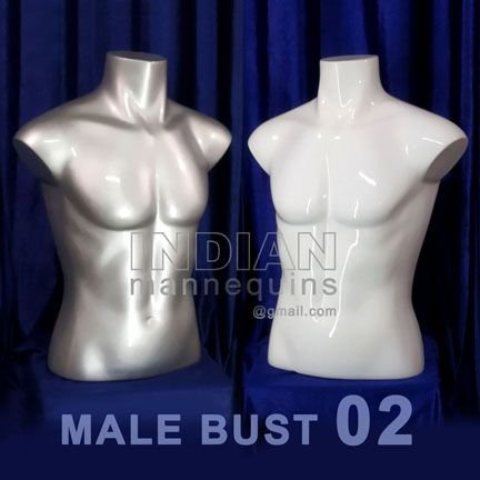 Male Bust 2 Silver, White