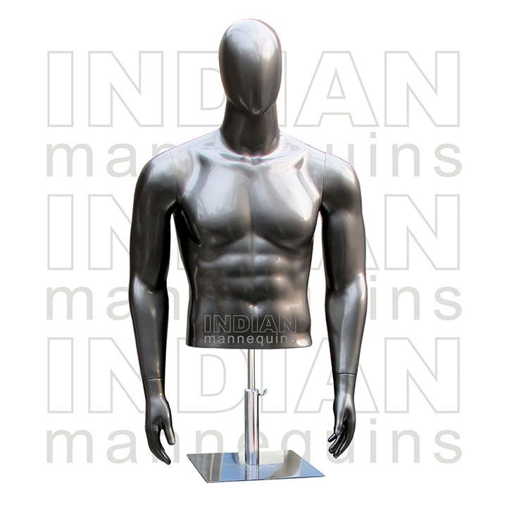 Small Male Torso Gray Metallic MP7 Oval