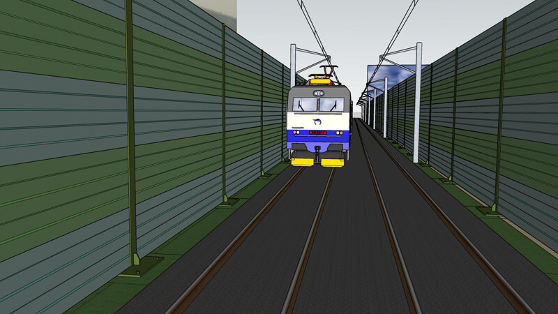 METAL ABSORPTIVE NOISE BARRIER FOR RAILWAYS