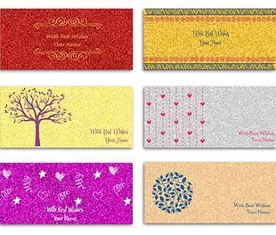 Customized Glitter Shagun Envelopes
