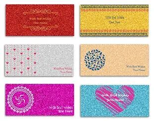 Customized Glitter Shagun Envelopes