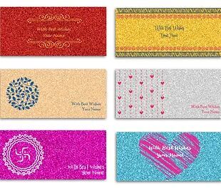 Customized Glitter Shagun Envelopes