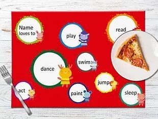 Personalized Place Mats/Table Mats with Customized/Custom Text/Name/Photographs