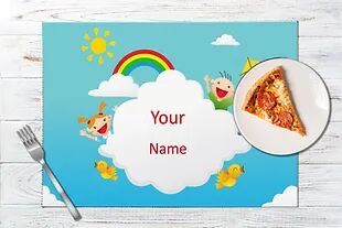 Personalized Place Mats/Table Mats with Customized/Custom Text/Name/Photographs