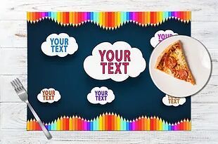 Personalized Place Mats/Table Mats with Customized/Custom Text/Name/Photographs