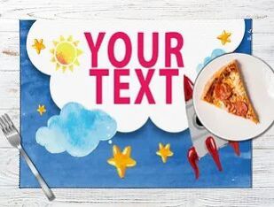 Personalized Place Mats/Table Mats with Customized/Custom Text/Name/Photographs