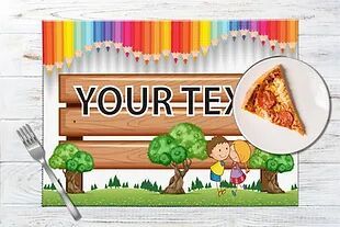 Personalized Place Mats/Table Mats with Customized/Custom Text/Name/Photographs