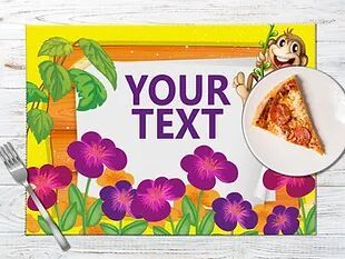 Personalized Place Mats/Table Mats with Customized/Custom Text/Name/Photographs