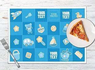 Personalized Place Mats/Table Mats with Customized/Custom Text/Name/Photographs