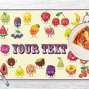 Personalized Place Mats/Table Mats with Customized/Custom Text/Name/Photographs