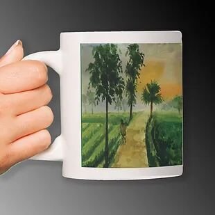Customized Art Painting by Renowned Artist Printed on Ceramic White Mug