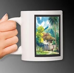Customized Art Painting by Renowned Artist Printed on Ceramic White Mug