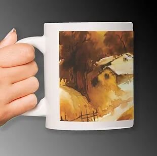Customized Art Painting by Renowned Artist Printed on Ceramic White Mug