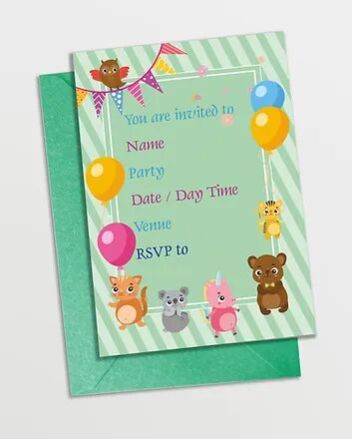 Customized Baby Animal Theme Invitation Cards (PS InvCard 1)