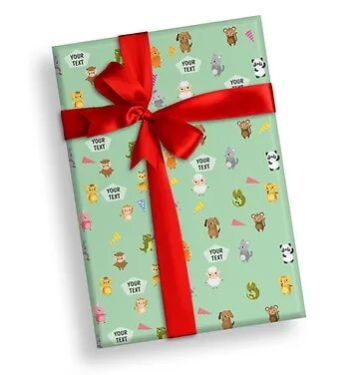 Customized Baby Animal Theme Wrapping Papers (PS WP 01)