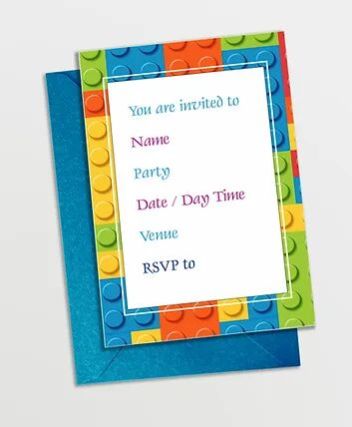 Customized Blocks Theme Invitation Cards (PS InvCard 03)