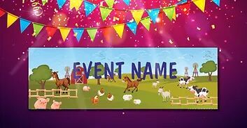 Customized Farm Animal Theme Banner (PS Ani Ban 02)