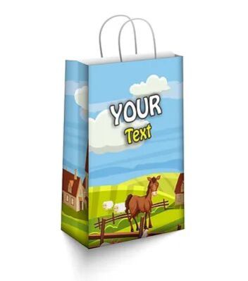 Customized Farm Animal Theme Paper Bags (PS Bag S 02)