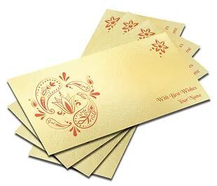 Customized Pearl Mettalic Finish Shagun Envelopes