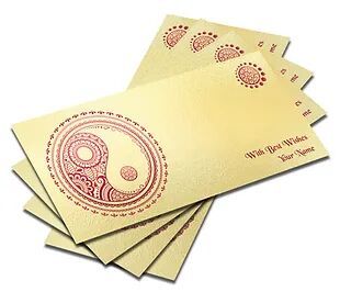 Customized Pearl Mettalic Finish Shagun Envelopes