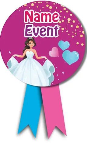 Customized Princess Theme Badges (PS Ani Badge 04)