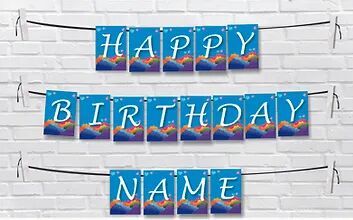 Customized Rainbow Theme Bunting Banner (PS Ani BB 05)