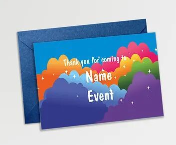 Customized Rainbow Theme Thank You Cards (PS TCard 05)