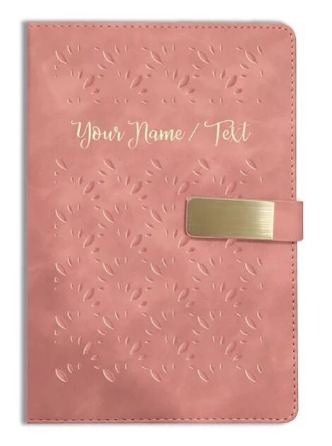 Personalized Hardbound VLVT FINISH NoteBook/Diary with MAGNETIC Lock-NB Brwn 003