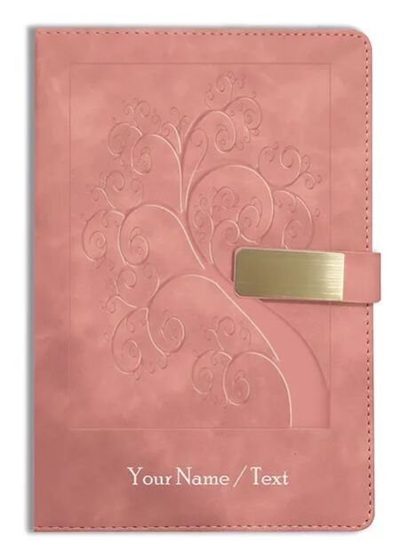 Personalized Hardbound VLVT FINISH NoteBook/Diary with MAGNETIC Lock-NB Brwn 004