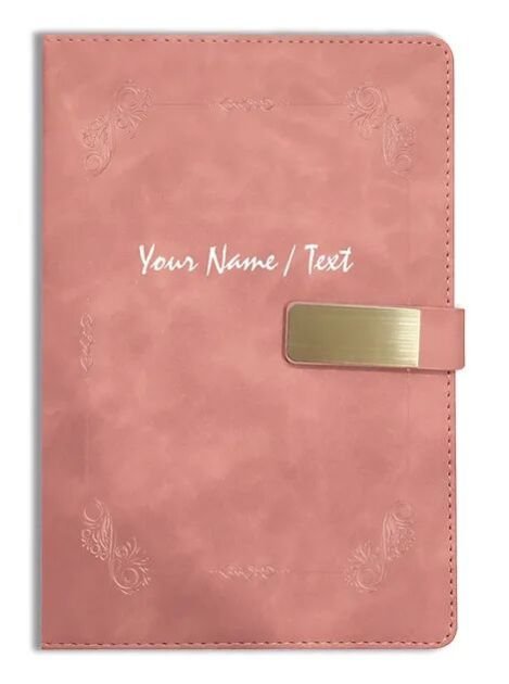 Personalized Hardbound VLVT FINISH NoteBook/Diary with MAGNETIC Lock-NB Brwn 007