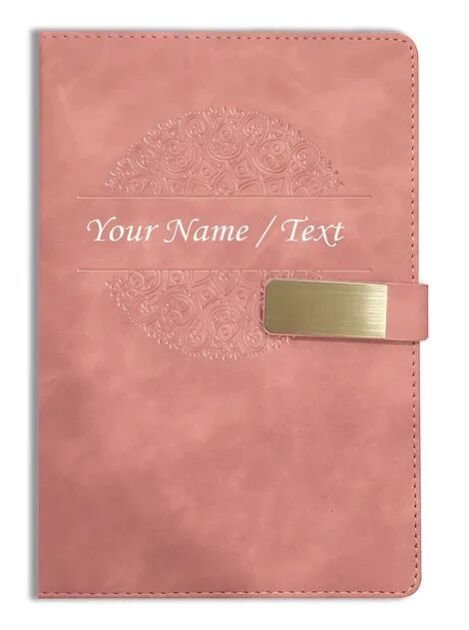 Personalized Hardbound VLVT FINISH NoteBook/Diary with MAGNETIC Lock-NB Brwn 010