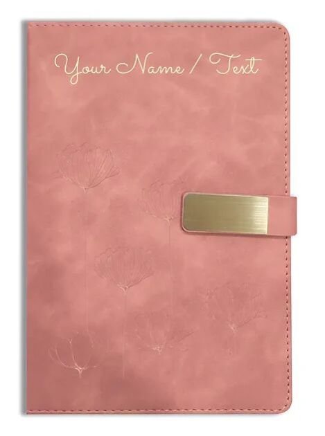 Personalized Hardbound VLVT FINISH NoteBook/Diary with MAGNETIC Lock-NB Brwn 011