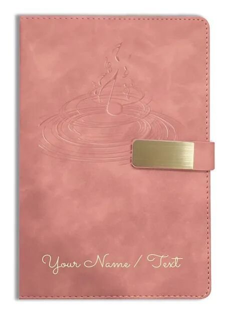 Personalized Hardbound VLVT FINISH NoteBook/Diary with MAGNETIC Lock-NB Brwn 012