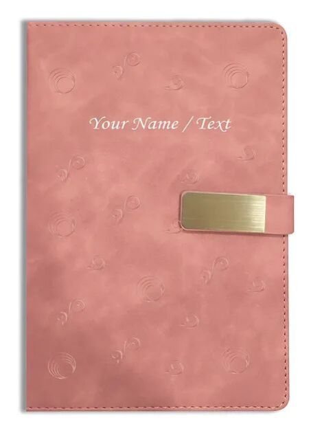 Personalized Hardbound VLVT FINISH NoteBook/Diary with MAGNETIC Lock-NB Brwn 013
