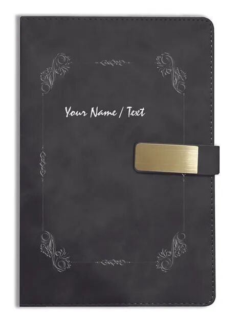 Personalized Hardbound VLVT FINISH NoteBook/Diary with MAGNETIC Lock-NB Blck 007