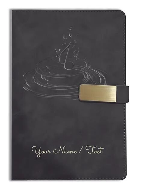 Personalized Hardbound VLVT FINISH NoteBook/Diary with MAGNETIC Lock-NB Blck 012
