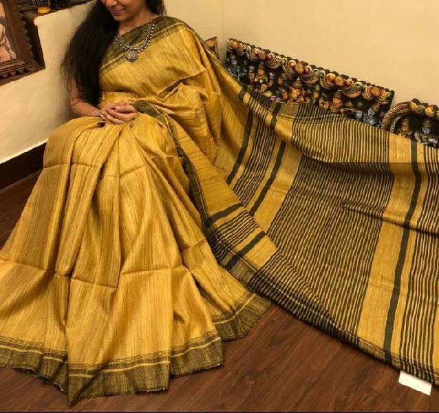 Tussar Ghicha Border Sarees with Silk Mark 02