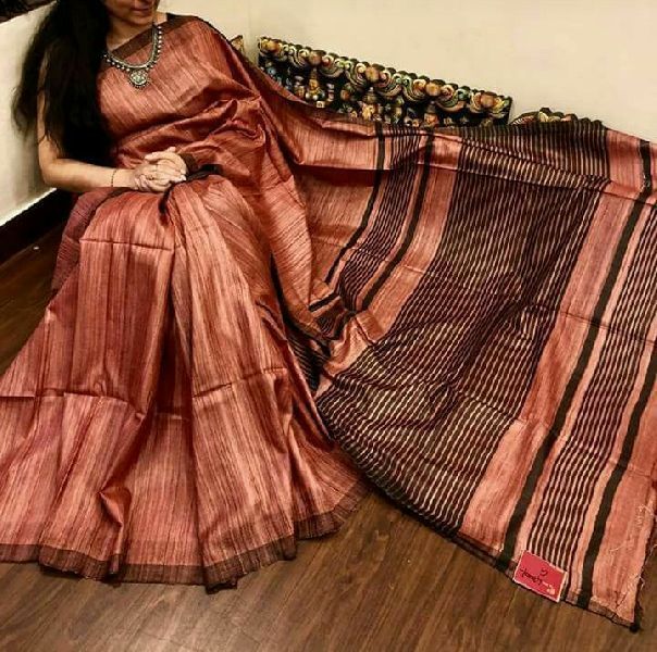 Tussar Ghicha Border Sarees with Silk Mark 04