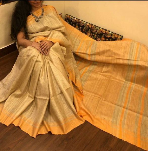 Tussar Ghicha Border Sarees with Silk Mark 08